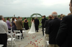 Wedding officiant at ceremony